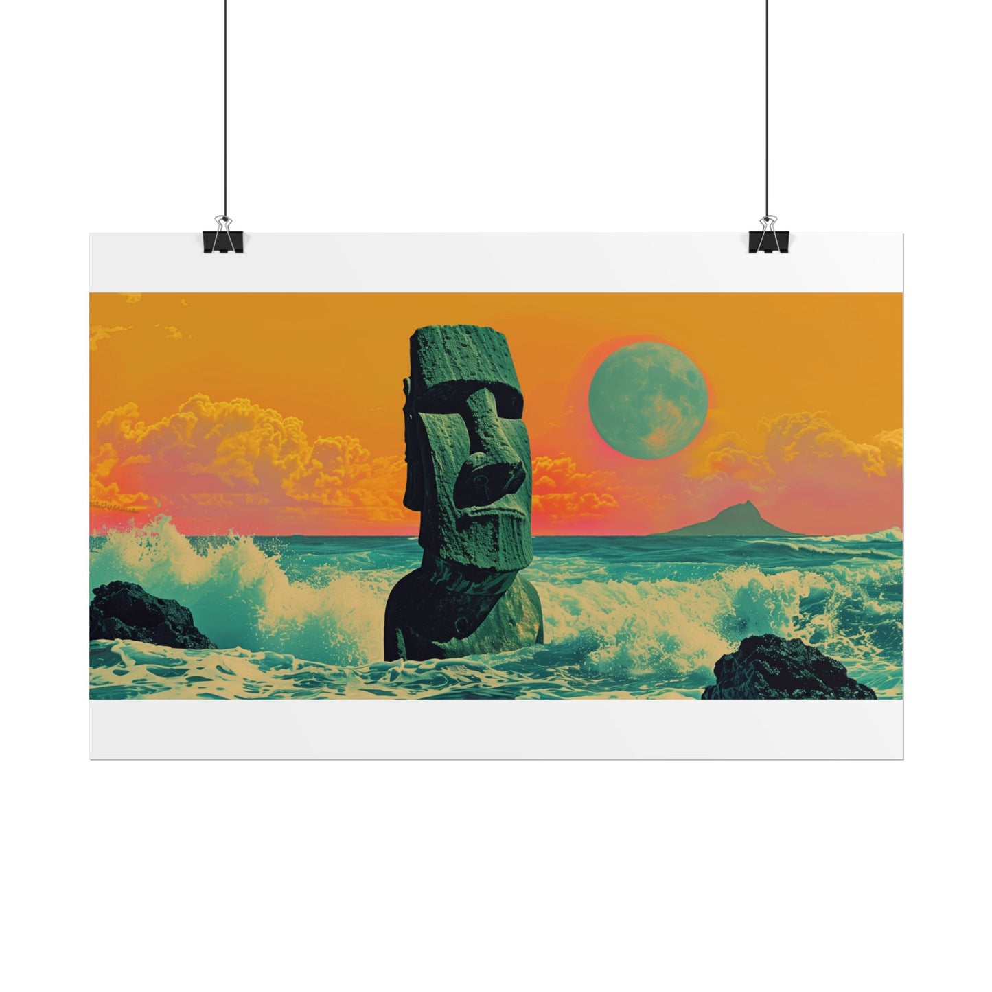 Poster Prints - Easter Island Waves Design