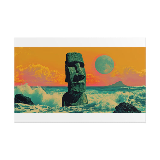 Poster Prints - Easter Island Waves Design